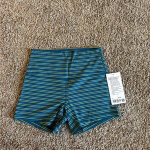 lululemon athletica twice blue variegated stripe align shorts 4 inches